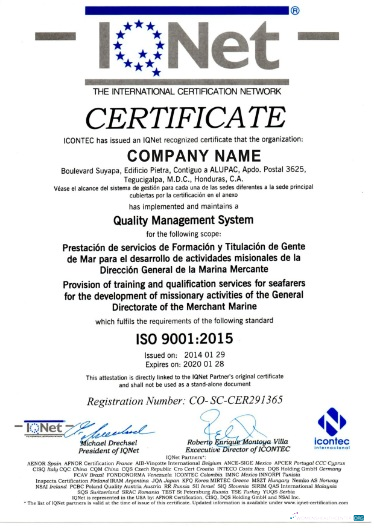 Download Honduras Certificate of Registration Photoshop template